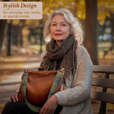 Alexis - Vintage Leather Bucket Bag for Daily Use
