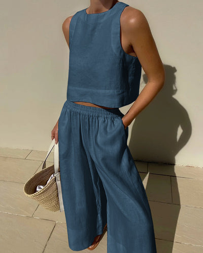 Aminta - Casual Sleeveless Summer Outfit Set