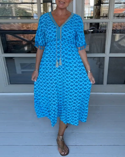 Winona - Summer V-Neck Tassel Dress