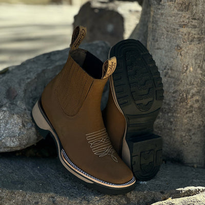 Charlotte | Cowboy-style Leather Ankle Boots