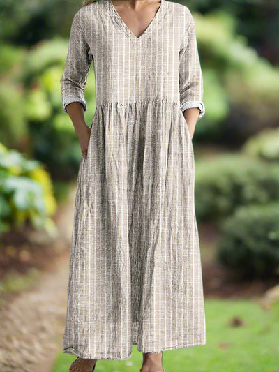 Dabria - Casual Classic Striped Dress