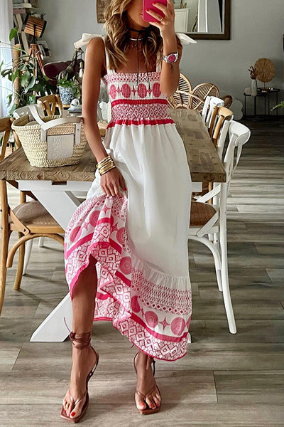 Addison - Lace-Up Square Collar Sling Dress