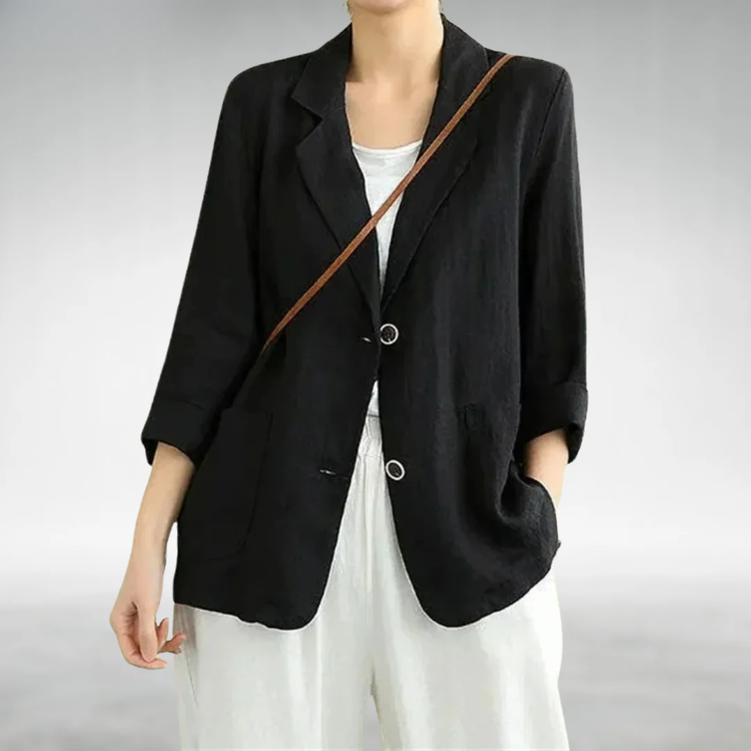 Nereida - Simple Retro Long Sleeve Coat