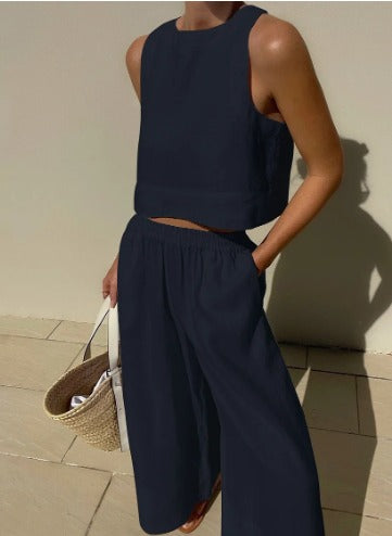 Aminta - Casual Sleeveless Summer Outfit Set