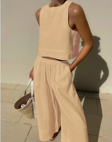 Aminta - Casual Sleeveless Summer Outfit Set