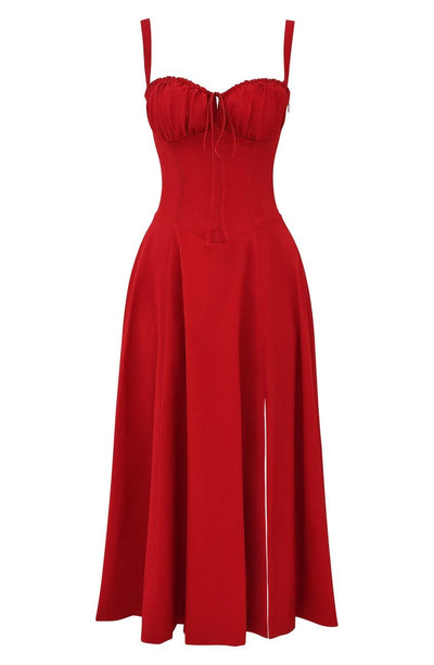 Oakley - Elegant French Style Belted Strap Dress