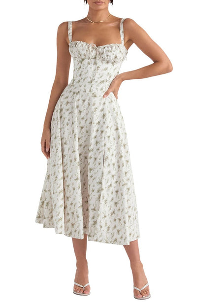 Oakley - Elegant French Style Belted Strap Dress