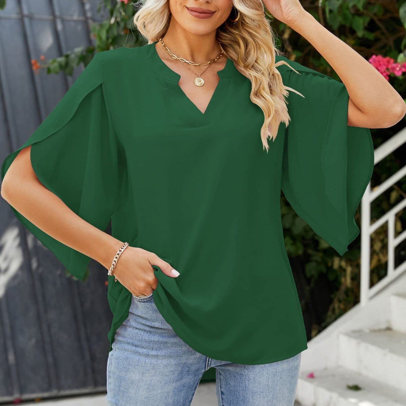 Aislinn - Chiffon V-Neck Summer Blouse