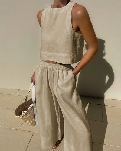 Aminta - Casual Sleeveless Summer Outfit Set