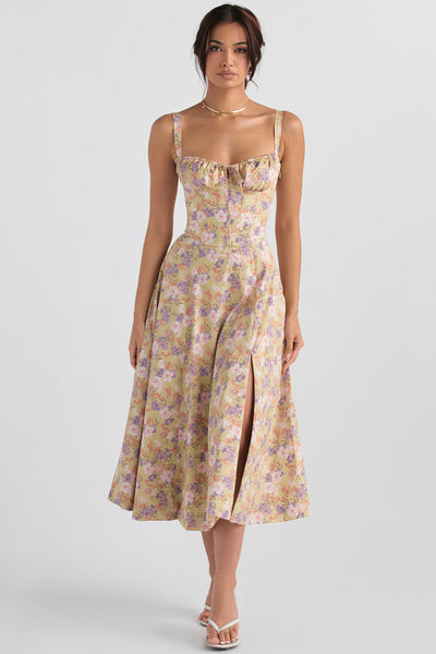 Oakley - Elegant French Style Belted Strap Dress