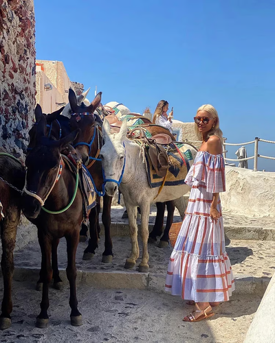 Seraphina - Luxury Mexican Print Off-Shoulder Maxi Dress