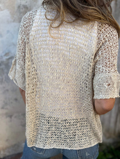 Kamila - Elegant Textured V-Neck Knit Top