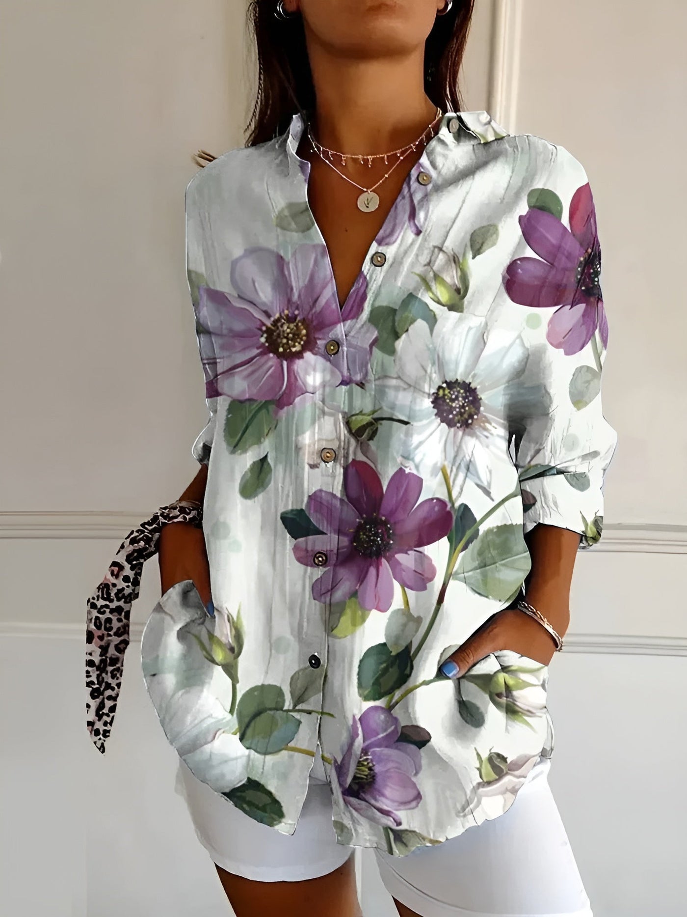 Halcyon - Women's Printed Button-Up Shirt