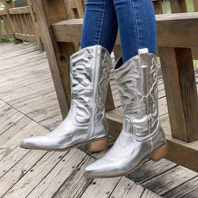 Alice | Metallic Cowboy Boots